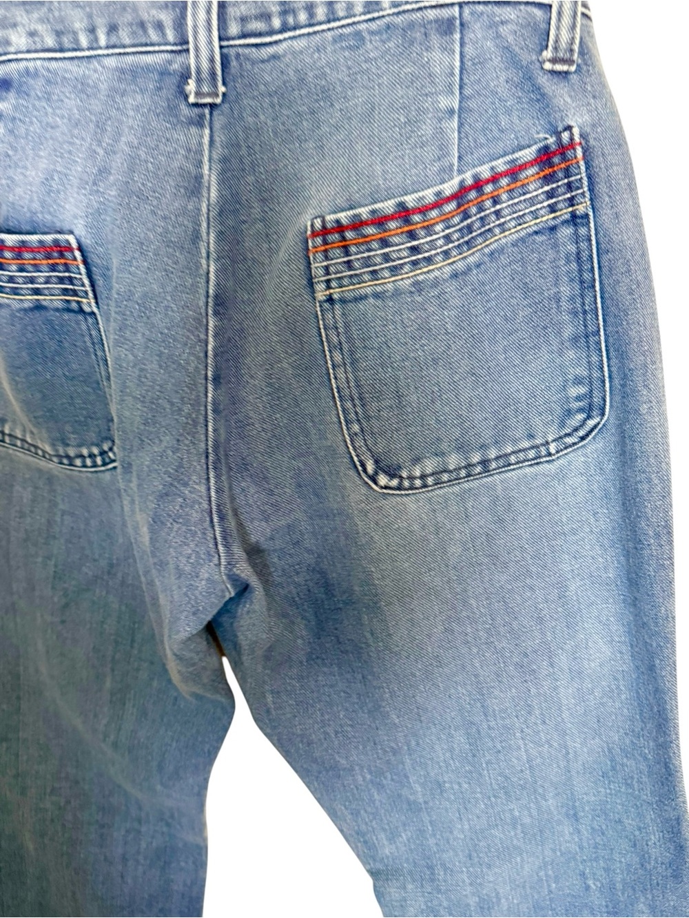 Vintage Y2K Old Navy Flare Jeans Women’s Size 4 Retro Rainbow Stitch Denim - Picture 5 of 10